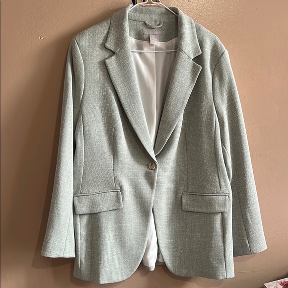H&M Green Blazer Tailored Suit Jacket - Picture 1 of 5